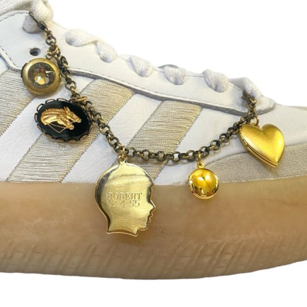 Shoe Charm Chain Shoe Bling Silhouette Charm Swarovski Crystal Horse Charm Heart